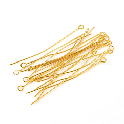 Perni ad occhiello in acciaio inossidabile 304, oro, 50mm, Foro: 2 mm, ago :0.6mm