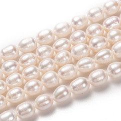 Hebras de perlas de agua dulce cultivadas naturales, arroz, naranja, 9x8mm, agujero: 0.8 mm, aproximamente 41 pcs / cadena, 14.96 pulgada (38 cm)