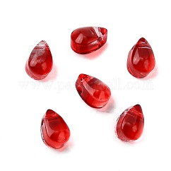 Abalorios de vidrio, lágrima, ladrillo refractario, 6x4x4mm, agujero: 1 mm