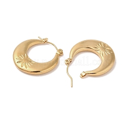 Boucles d'oreilles demi-créoles en acier inoxydable 201 en forme de croissant de lune pour femmes&nbsp;EJEW-G385-03G