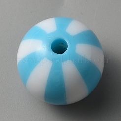 Undurchsichtige gestreifte Acrylperlen&nbsp;LS-SACR-WH0009-10A