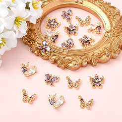 4 pz 4 stili ottone micro pavé zirconia cubica charms&nbsp;KK-YW0004-24