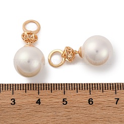 Ciondoli in ottone con placcatura a cremagliera con micro pavé di zirconi chiari&nbsp;KK-B103-02A-G