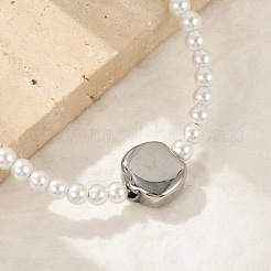 Braccialetti di perle di plastica imitazione per le donne&nbsp;BJEW-M056-11P