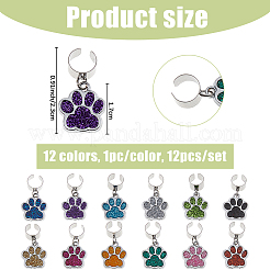 12 pz 12 colori zampa impronta lega smalto stetoscopio ciondolo decorazioni&nbsp;HJEW-FH00124