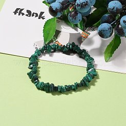 Braccialetti elasticizzati con perline di malachite naturale&nbsp;BJEW-JB05765-04