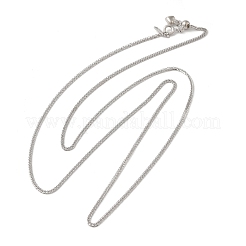 Collar de cadena de espigas de trigo de plata esterlina chapada en rodio antideslustre para mujer&nbsp;STER-I021-02B-P