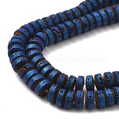Fili di perle di roccia lavica naturale elettrodeposta&nbsp;G-Q1009-F01-01A