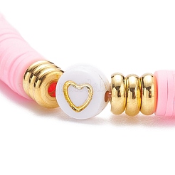 Set di braccialetti elastici da surfista heishi in argilla polimerica fatti a mano a 4 colori&nbsp;BJEW-JB07753-01