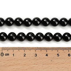 Natürlichen schwarzen Spinell Perlen Stränge&nbsp;G-L631-A03-8mm