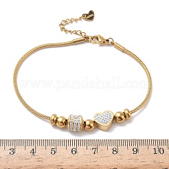 Pulseras de cuentas de acero inoxidable 201 y pedrería de arcilla polimérica de estilo europeo&nbsp;BJEW-G765-01G-01