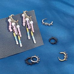 6 paire de boucles d'oreilles créoles en acier inoxydable 304 de 3 couleurs&nbsp;STAS-UN0039-25