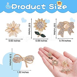 4 stücke 4 stil kristall strass bowknot & sonnenblumen broschen&nbsp;JBR078A