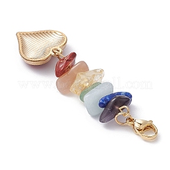 Décoration pendentif en forme de puce de pierre précieuse chakra&nbsp;HJEW-JM01158