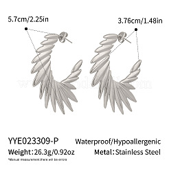 C-förmige Engelsflügel-Ohrstecker aus Edelstahl&nbsp;SR8841-2
