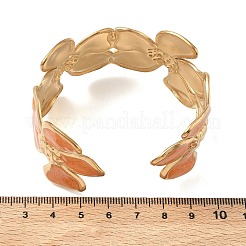 Bracelets manchettes ouverts en acier inoxydable 304 émaillé pour femmes&nbsp;BJEW-F542-01G-03