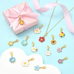 14pcs décorations de pendentif en alliage d'émail&nbsp;HJEW-YW00371