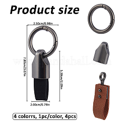 4 porte-clés pendentif en tissu suédé bicolore&nbsp;KEYC-FH0001-78