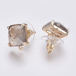 Facettierte Ohrstecker aus Glas&nbsp;GLAA-F084-C12