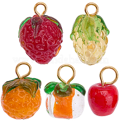 20pcs 5 Stil handgefertigte Bunte Malerei Anhänger&nbsp;PALLOY-BM00025