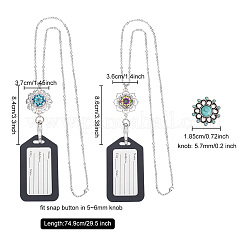 Kit para hacer collar con colgante intercambiable de media caña con flores&nbsp;DIY-DR0001-04