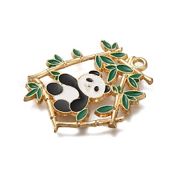 Pendenti in lega smaltata a tema panda con placcatura a cremagliera&nbsp;ENAM-S021-08G-D