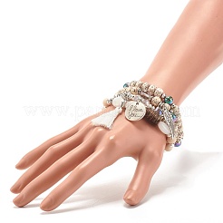 Ensembles de bracelets extensibles de perles bodhi rondes&nbsp;BJEW-JB07346