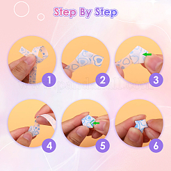4 juego de papel de origami con estrella de la suerte luminosa&nbsp;DIY-SC0027-36C