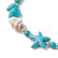 4 bracelet de perles tressées en coquillage&nbsp;BJEW-TA00590