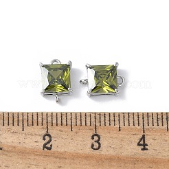 Breloques de connecteur en laiton pavé de zircone cubique&nbsp;KK-F892-53P-06