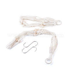 2 suspension pour plante en macramé fait main en polyester avec perles de bois&nbsp;AJEW-HS0001-46