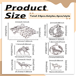 Pendenti in lega di stili tibetani da 24 pz 6 stili&nbsp;FIND-LP0003-07