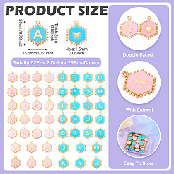 52pcs 2 pendentifs en alliage de couleurs&nbsp;ENAM-TA0002-97A