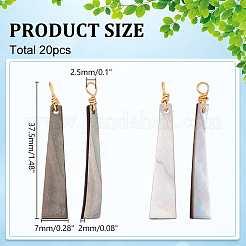 20 pz ciondolo in conchiglia naturale nera&nbsp;PALLOY-WR00017