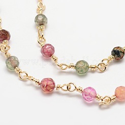 Facettiert rund natürliche Achat handgemachte Perlenketten&nbsp;CHC-L034-20-NR