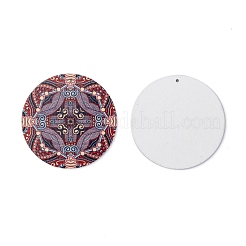 Gros pendentifs en bois imprimés&nbsp;WOOD-S042-M