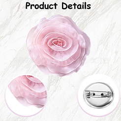 1 Stück Blumenbrosche aus Polyester&nbsp;JEWB-CN0001-08C