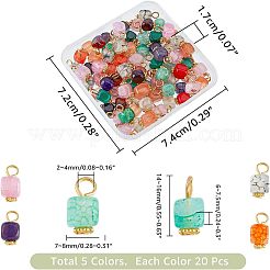 100 ciondolo in agata naturale di 5 colori&nbsp;FIND-FH0005-15
