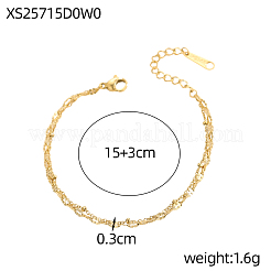 Pulseras de cadena de eslabones de acero inoxidable 304&nbsp;STAS-OY012-95G