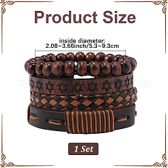 4 stücke 4 arten pu imitation leder geflochtene armbänder sets&nbsp;BJEW-CL0001-13A