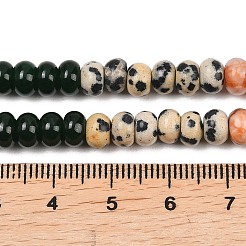 Fili di perline di netstone rosso naturale e giada bianca tinta e diaspro dalmata&nbsp;G-Z135-C04