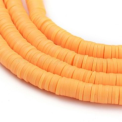 Flache runde handgemachte Fimo Perlen&nbsp;CLAY-R067-6.0mm-15