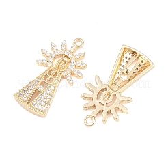 Colgantes religiosos de latón con micropavé de circonitas cúbicas transparentes&nbsp;KK-H287-03B-G