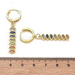 Pendientes colgantes de aro de latón con circonitas cúbicas engastadas&nbsp;KK-CBAD9DF-02G-A