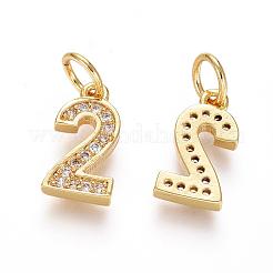 Latón micro pavimenta claro cubic zirconia encantos&nbsp;ZIRC-L092-02-G