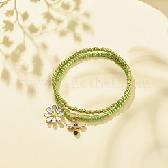 Set di braccialetti elastici con perline di semi di vetro da 2 pezzo&nbsp;BJEW-JB08088-05