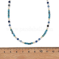 Colliers de perles rondes facettées en apatite naturelle&nbsp;NJEW-JN06430-02