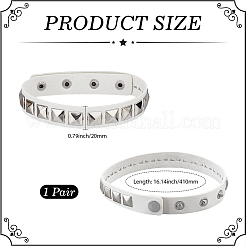 2 bracciale in lega e pelle PU&nbsp;AJEW-CY0002-15A