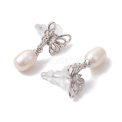 Natürliche Perle Ohrstecker&nbsp;EJEW-P286-07P