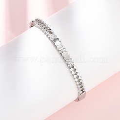 Bracelets à charnière en acier inoxydable 304 micro pavé de zircones cubiques pour femmes&nbsp;BJEW-Z146-03P